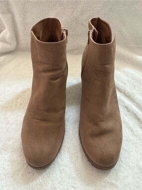 Style & co Women's Brown Suede Ankle Boots - Classic Side-Zip Chelsea Style